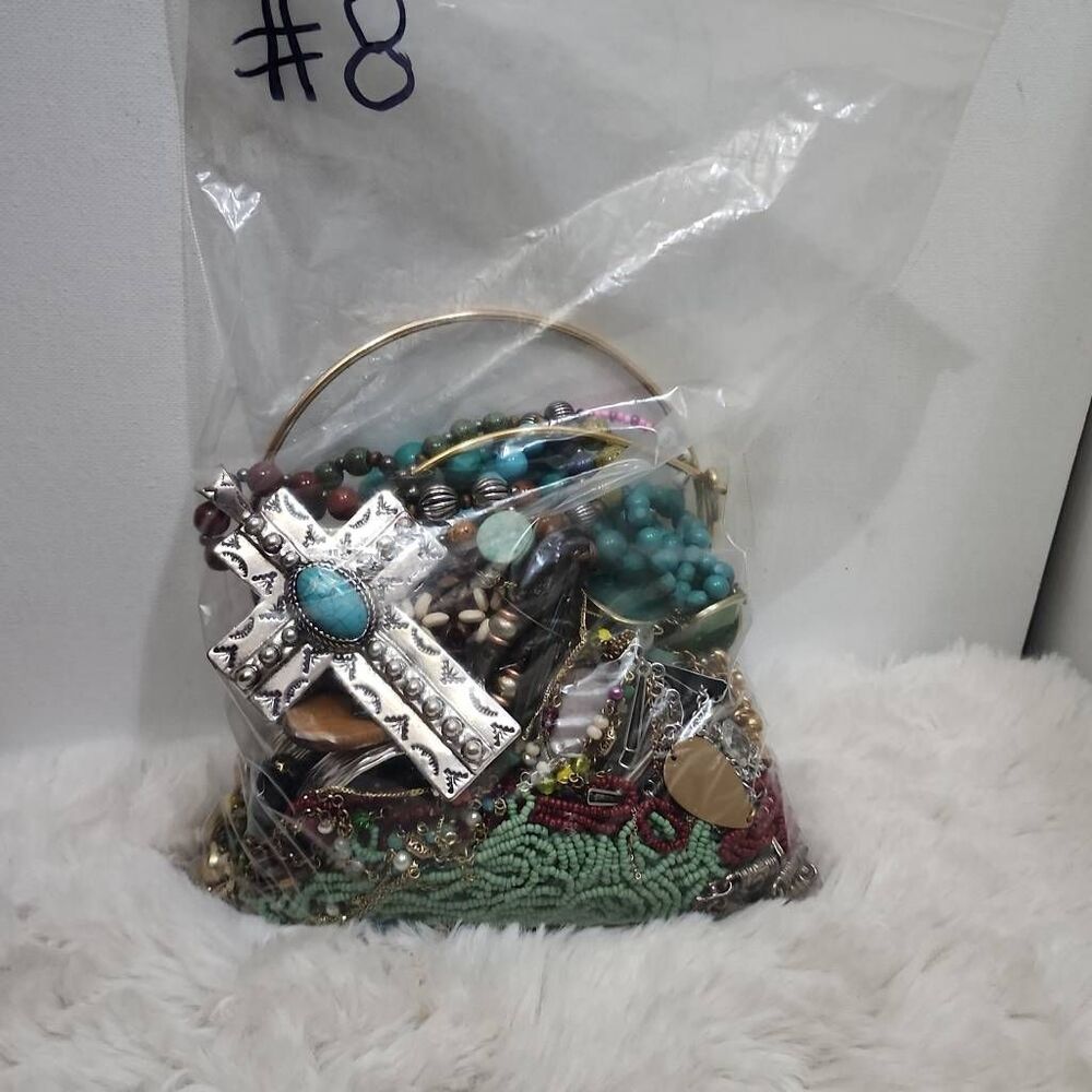 Grandma Jewelry box Crafting Jewelry Treasures Lot 2.5+lbs #8